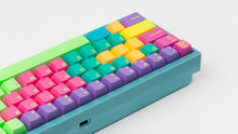 Load image into Gallery viewer, GMK CYL Windbreaker keycaps rear angle showing case and USB-C on light blue 65% keyboard