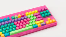 Load image into Gallery viewer, GMK CYL Windbreaker keycaps close-up of right side, navigation and arrows on pink keyboard