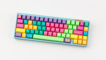 Load image into Gallery viewer, GMK CYL Windbreaker keycaps on light blue 65% keyboard, top-down angled view