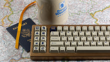 Load image into Gallery viewer, GMK CYL Winkler keycaps and stein on a map