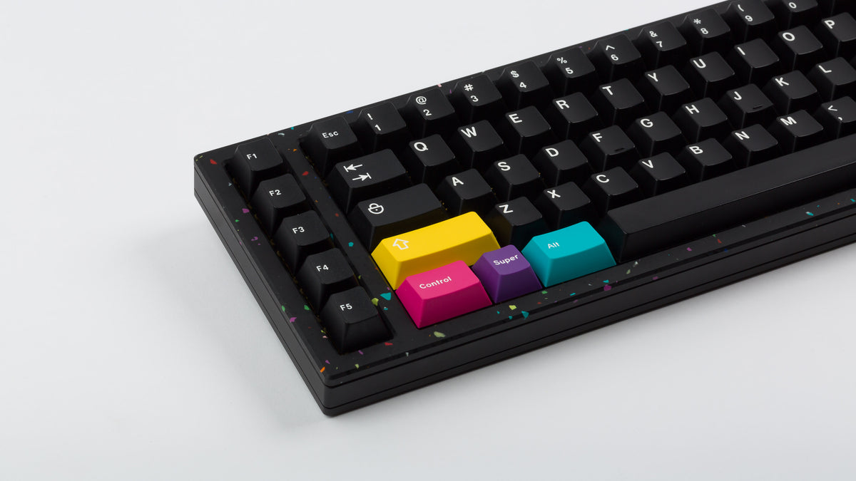  GMK CYL WoB Addon on black keyboard zoomed in on left 
