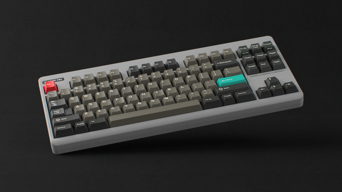  render of GMK CYL Dolch R5X on a grey CLASSIC-TKL 
