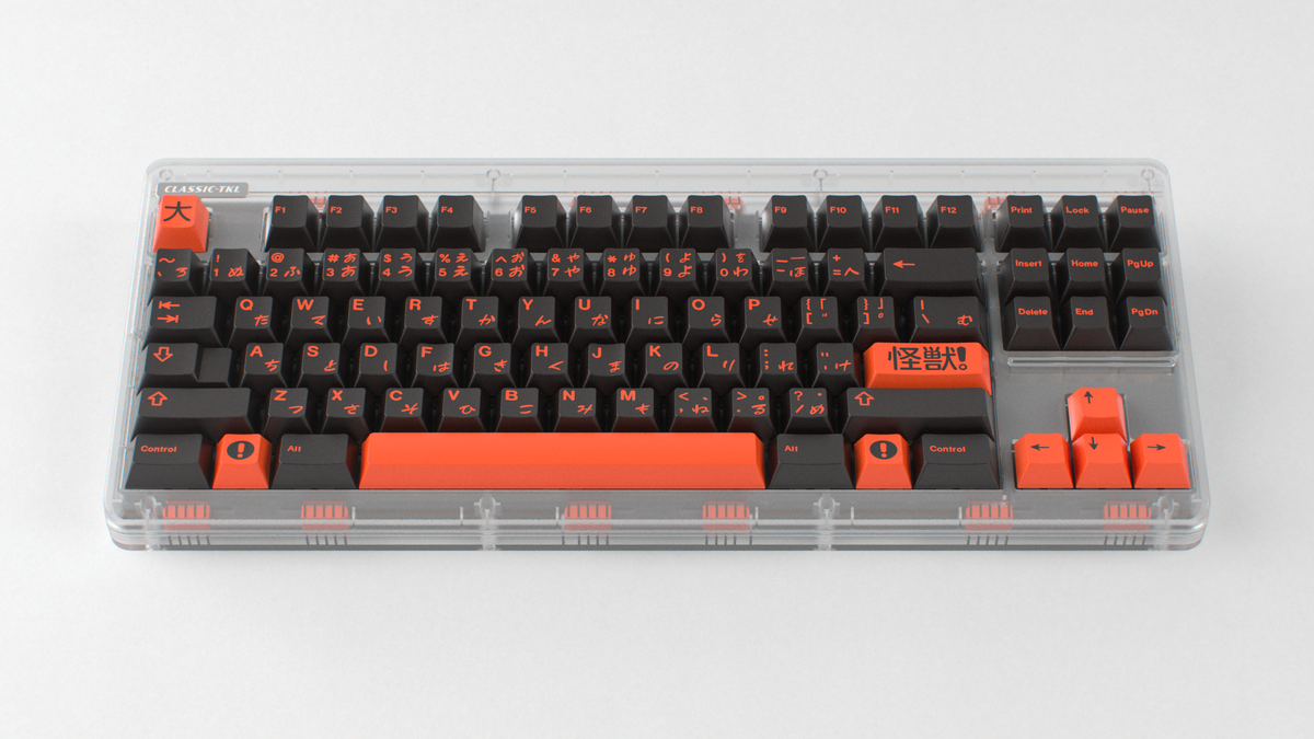  render of GMK CYL Kaiju R3 Kaiju Dark on a clear CLASSIC-TKL 