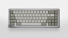 Load image into Gallery viewer, hidden - GMK MTNU Classic Beige cream keycaps with gray legends on silver 65% keyboard