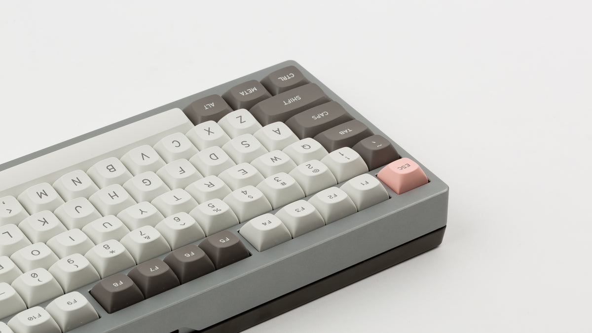  GMK MTNU R&D 1973 on a silver keyboard back view of left side close up 