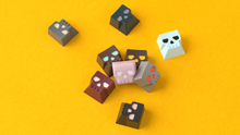 Load image into Gallery viewer, Render of GMK Centinela Fan Favorites keycaps on a cluster numpad, alternate view
