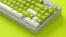 Load image into Gallery viewer, render of GMK CYL Mutagen on a grey keyboard close up on right side angled
