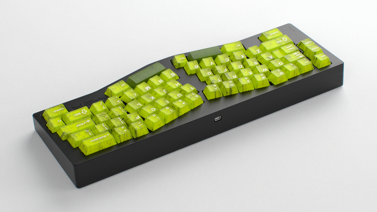  render of GMK CYL Mutagen on a grey TGR Jane 