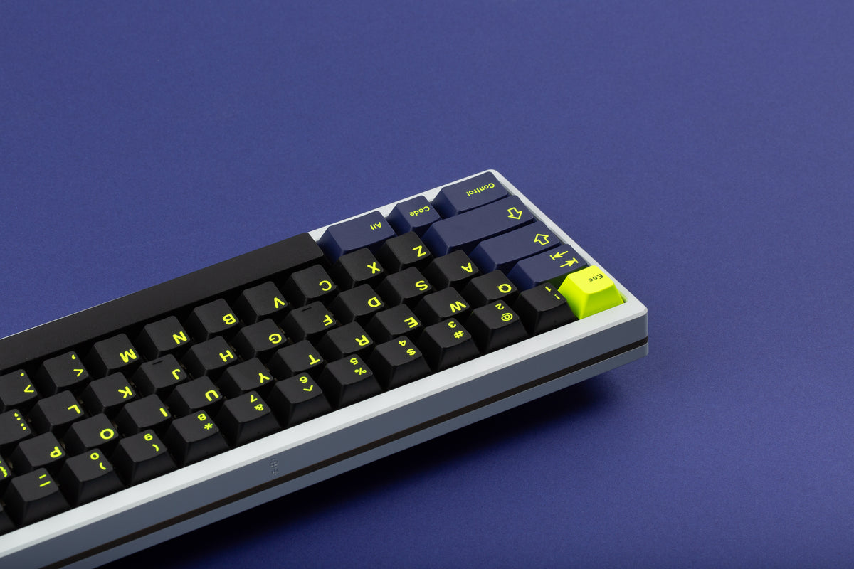  GMK CYL Nightrunner on a white Keycult back view close up on left side 