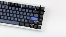 Load image into Gallery viewer, GMK CYL Nightshade on a white BOX 75 keyboard close up on right side