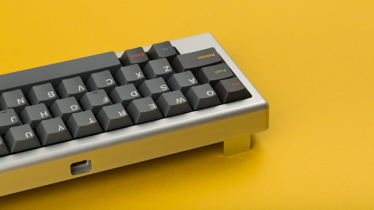  GMK Oblivion V3.1 on a silver keyboard zoomed in left back 