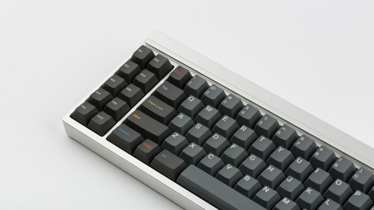  GMK Oblivion V3.1 on a silver keyboard zoomed in left 