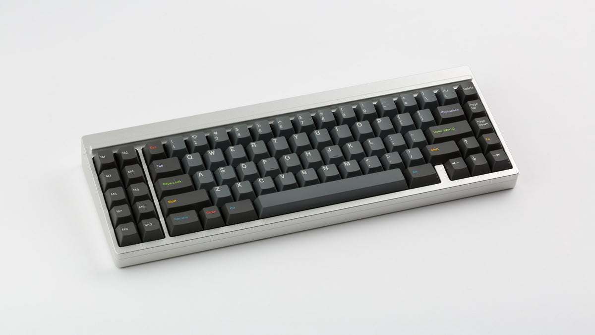  GMK Oblivion V3.1 on a silver keyboard angled 