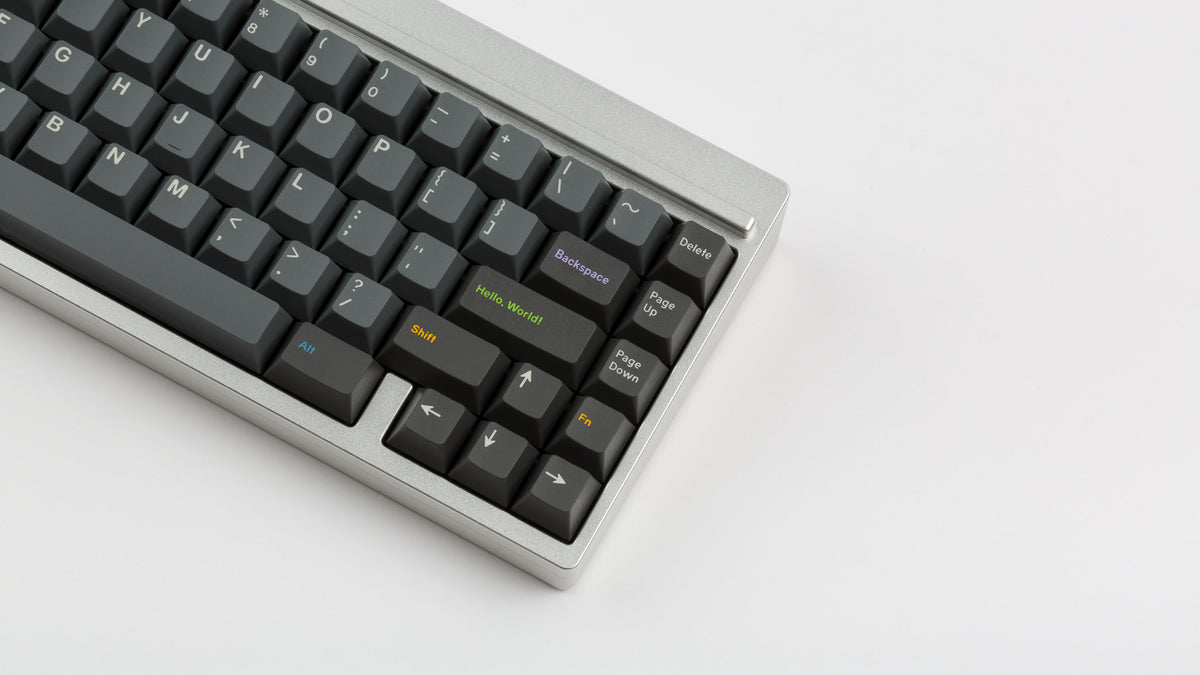  GMK Oblivion V3.1 on a silver keyboard zoomed in right 