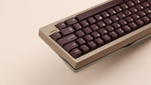Load image into Gallery viewer, taupe lily close up back view right side with brown keycaps