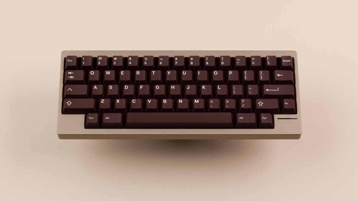  taupe lily top down view featuring brown keycaps 