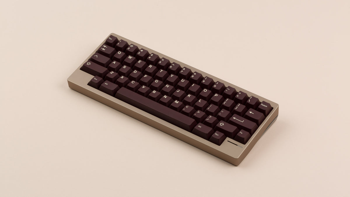  taupe lily angled featuring brown keycaps 