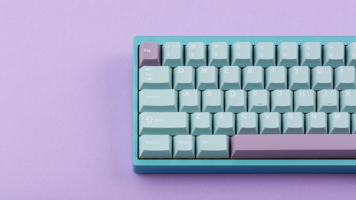  Key kobo Glacier on a blue keyboard zoomed in on left 