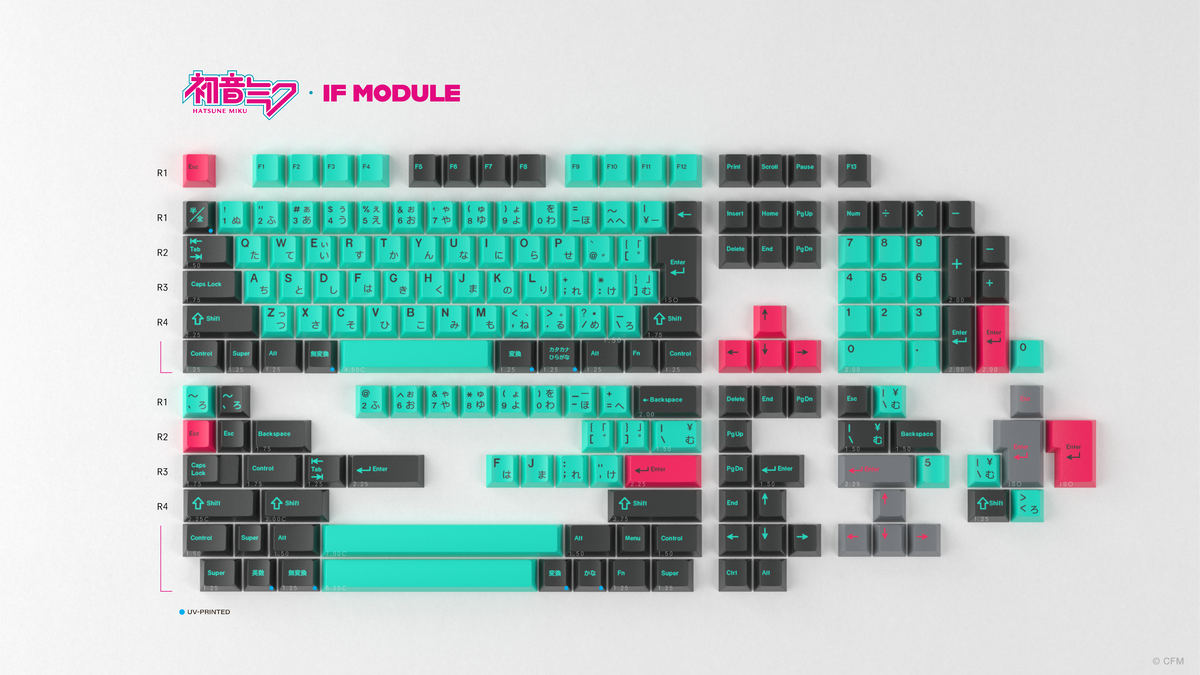  render of GMK CYL Hatsune Miku IF MODULE base kit 
