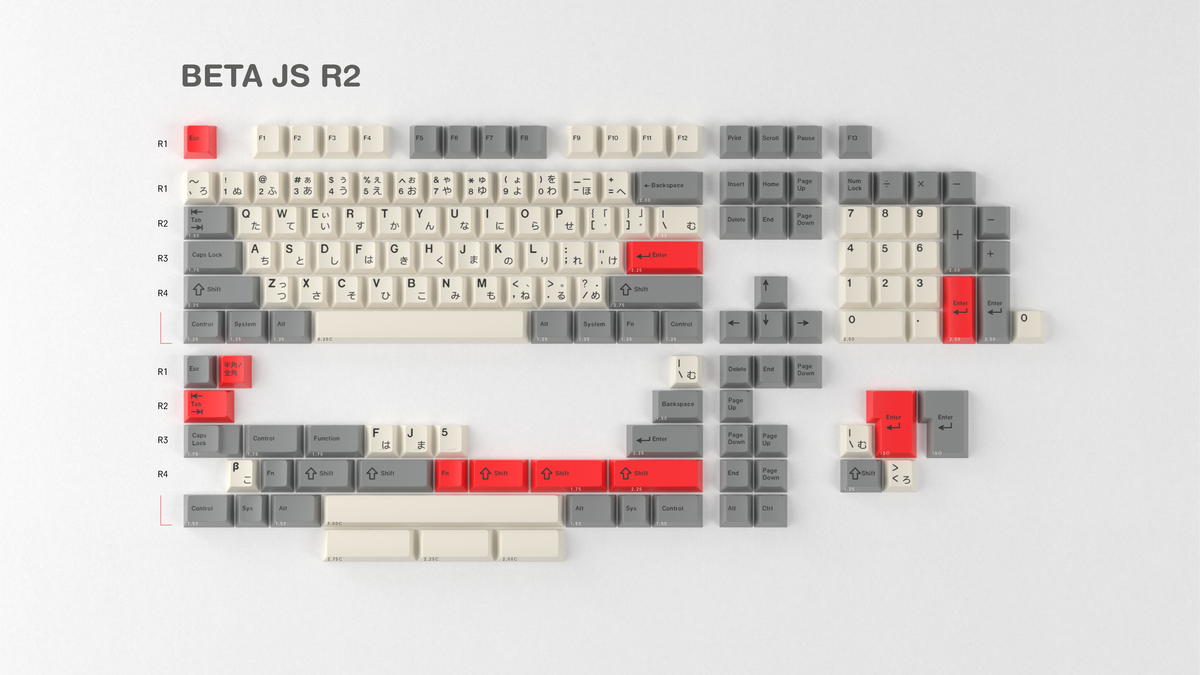 Beta Key Map CYL Beta / JS R2 – NovelKeys LLC