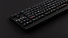 Load image into Gallery viewer, KAM Playground on a based black CLASSIC-TKL keyboard back view close up of right side angled