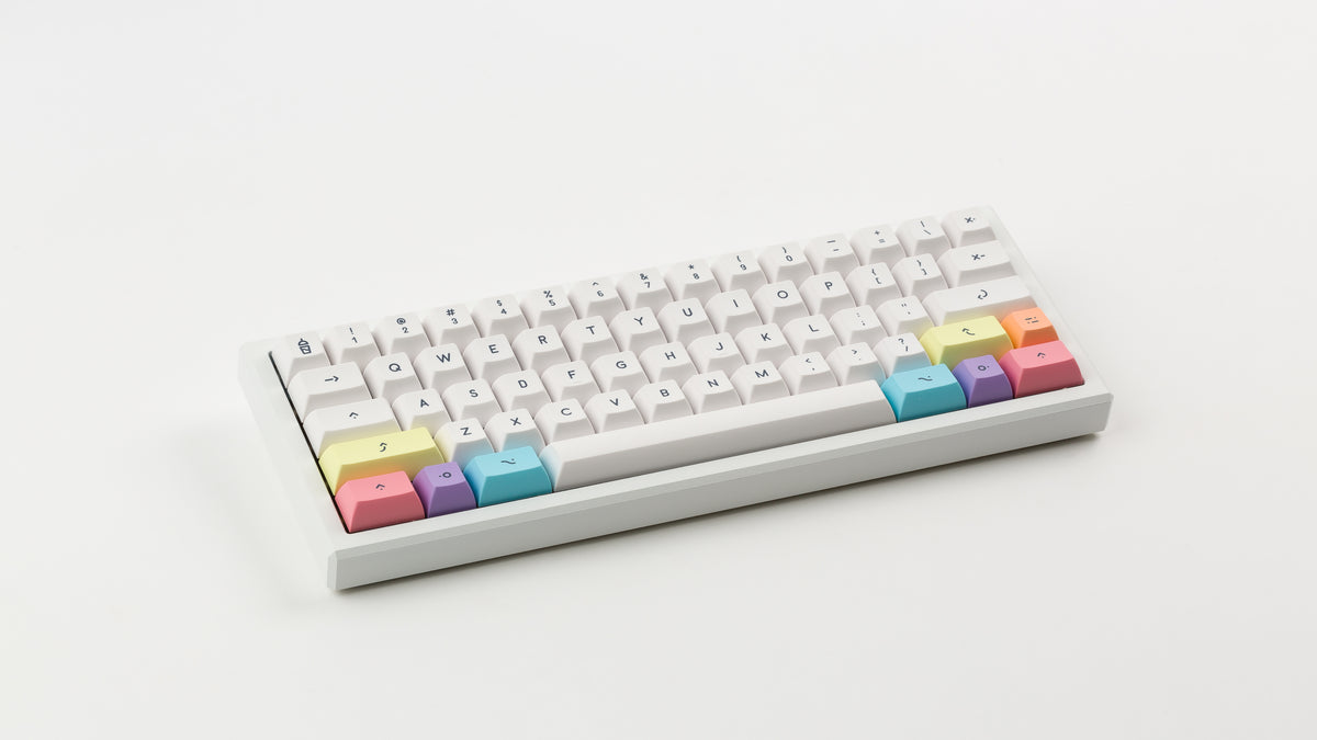  KAT Milkshake Light Base Kit on a white keyboard angled 