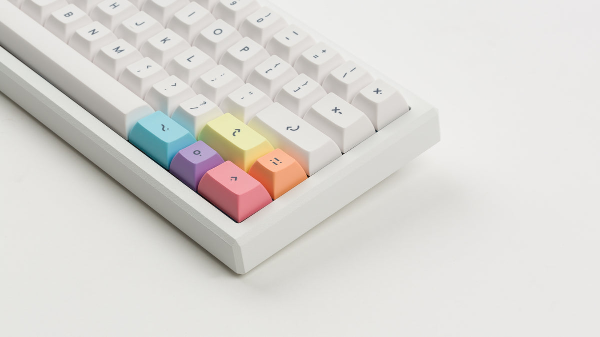  KAT Milkshake Light Base Kit on a white keyboard zoomed in on right 