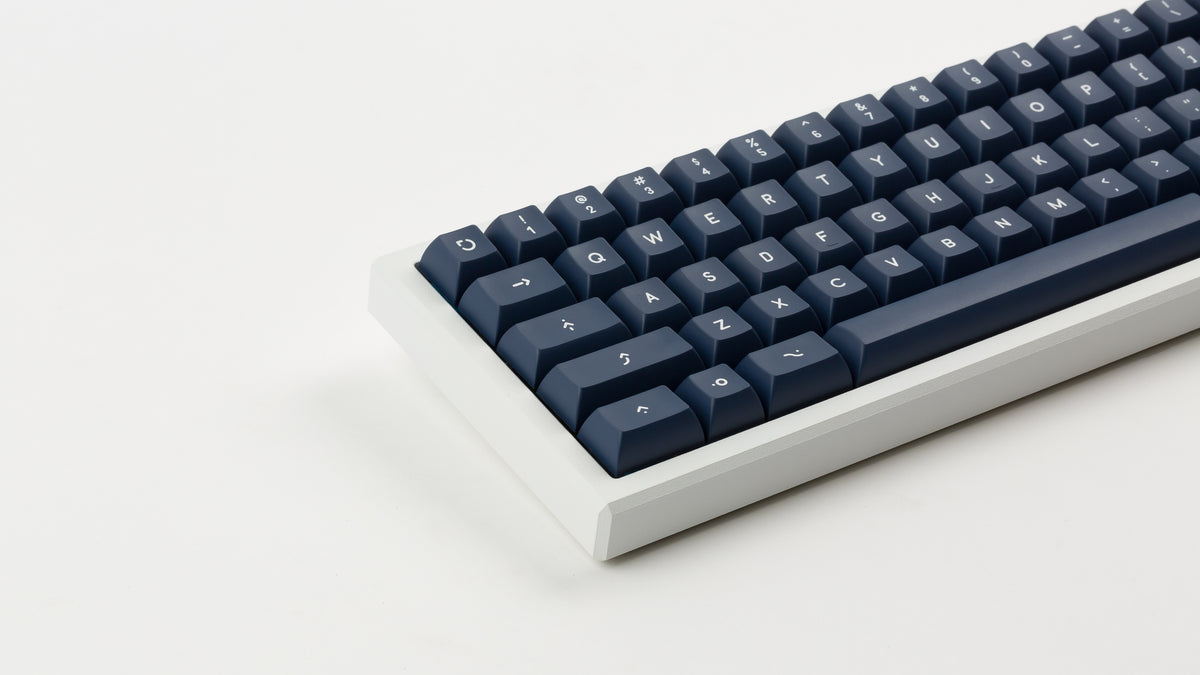  KAT Milkshake Dark Base Kit on a white keyboard zoomed in on left 