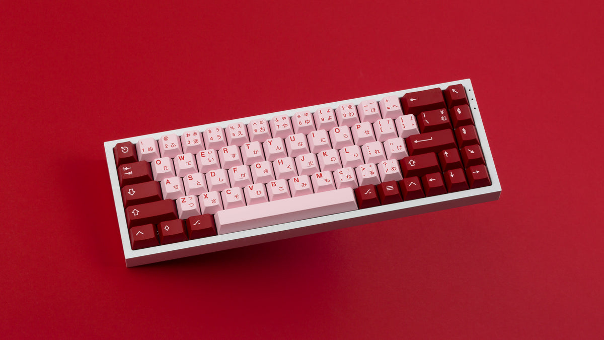  Key Kobo Darling on a white keyboard angled 
