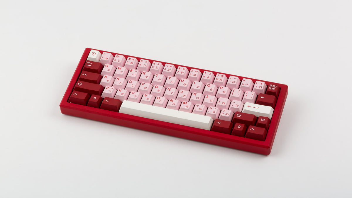  Key Kobo Darling on a red keyboard angled 