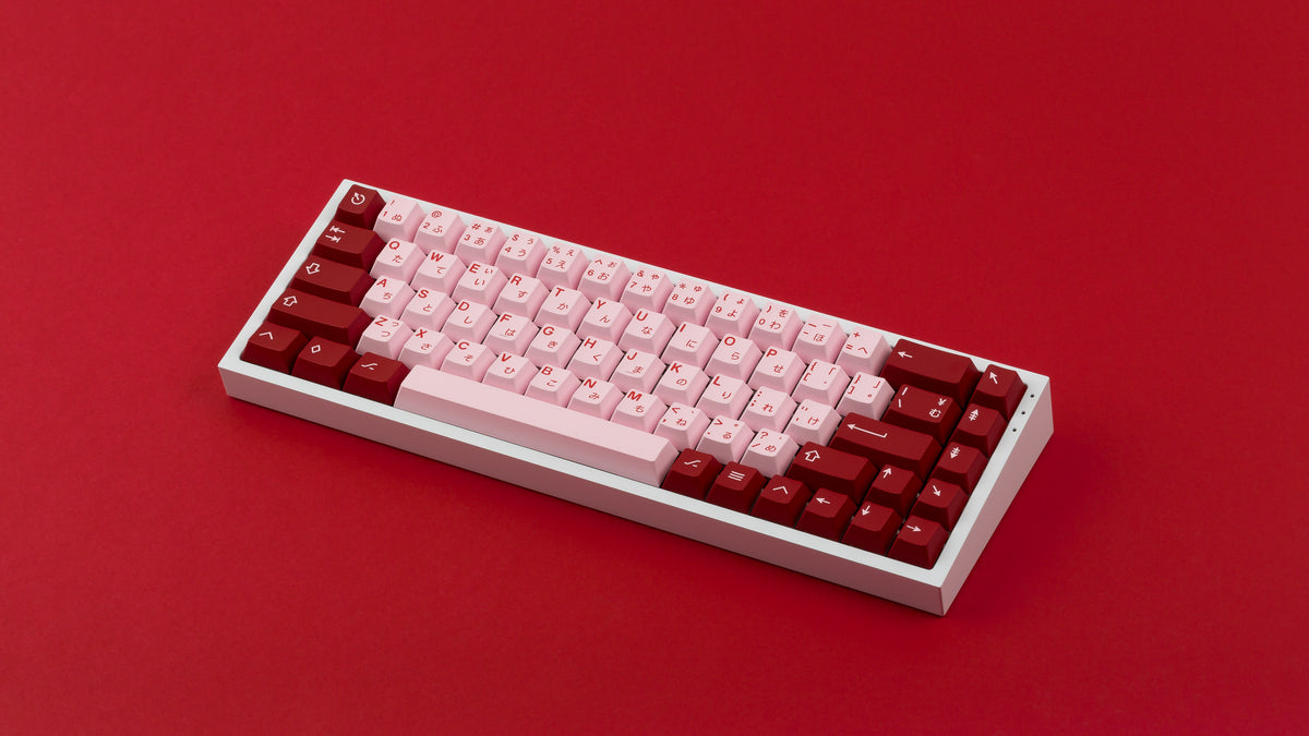 Key Kobo Darling on a white keyboard angled 