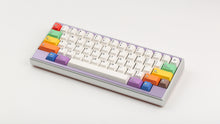Load image into Gallery viewer, Keycapsule Prism on a Silver Keycult Zero with Lilac HHKB accent bar angled.