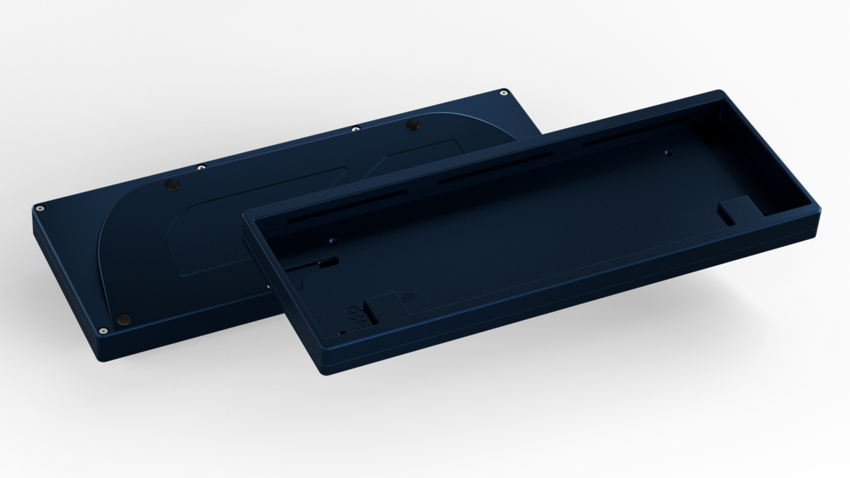 render of a Keycult No. 1 / 60 with a navy case and alu navy mid