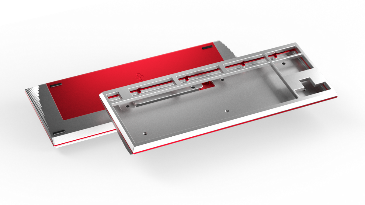 render of Keycult No. 3 silver with red accents