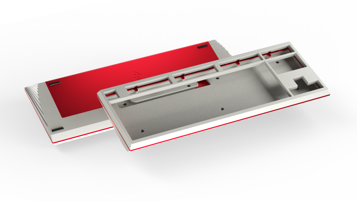 render of Keycult No. 3 white with red accents 