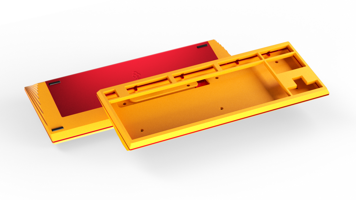 render of Keycult No. 3 yellow with red accents