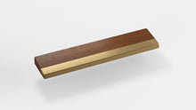 Load image into Gallery viewer, render of 60% walnut wrist rest with brass bar