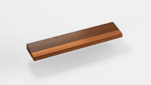 Load image into Gallery viewer, render of 60% walnut wrist rest with copper bar