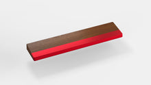Load image into Gallery viewer, render of 60% walnut wrist rest with red bar