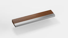 Load image into Gallery viewer, render of 60% walnut wrist rest with silver bar