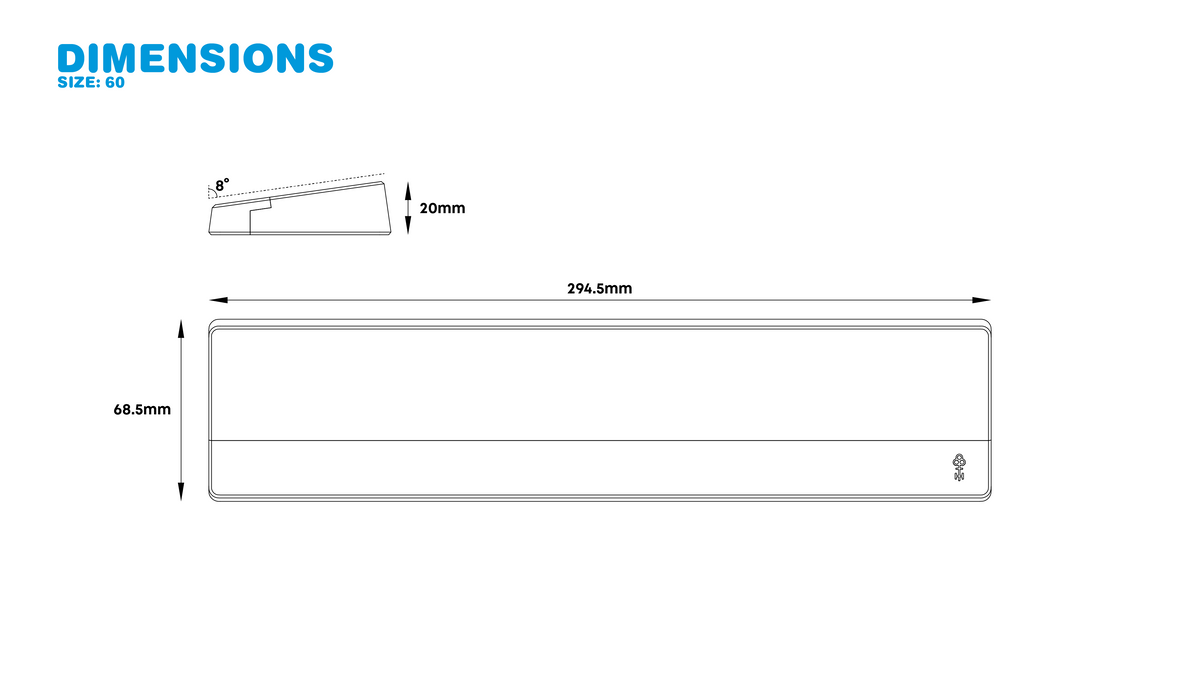  render of 60% wrist rest dimensions 