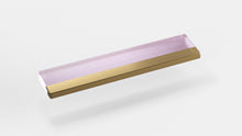 Load image into Gallery viewer, render of 65% PC wrist rest with brass bar