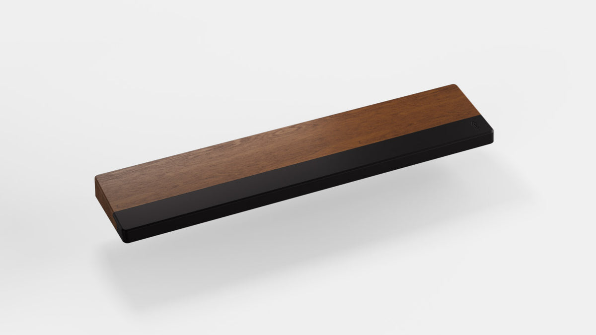  render of 65% walnut wrist rest with black bar 