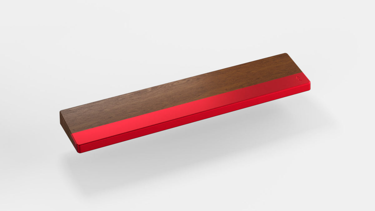  render of 65% walnut wrist rest with red bar 