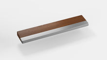 Load image into Gallery viewer, render of 65% walnut wrist rest with silver bar