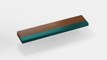 Load image into Gallery viewer, render of 65% walnut wrist rest with dark teal bar