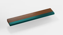 Load image into Gallery viewer, render of TKL walnut wrist rest with dark teal bar