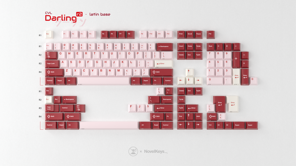  render of GMK CYL Darling latin base kit 