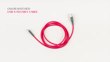 Load image into Gallery viewer, color matched pink usb-a to usb-c cable