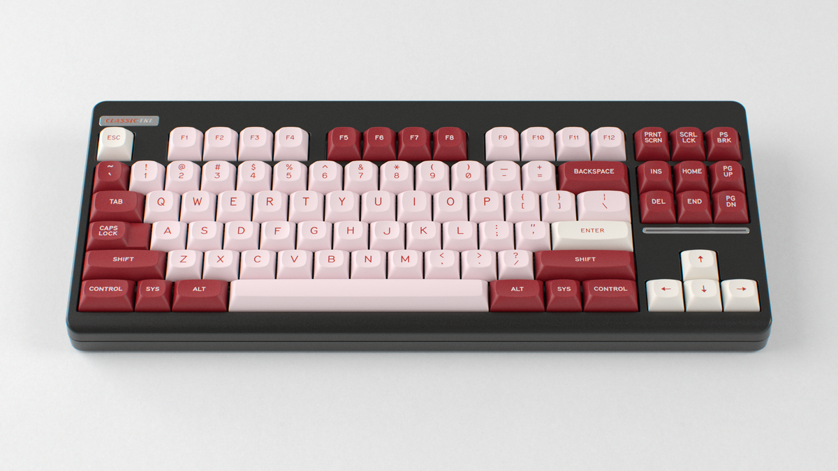  render of GMK MTNU Darling on a Based Black Classic TKL 